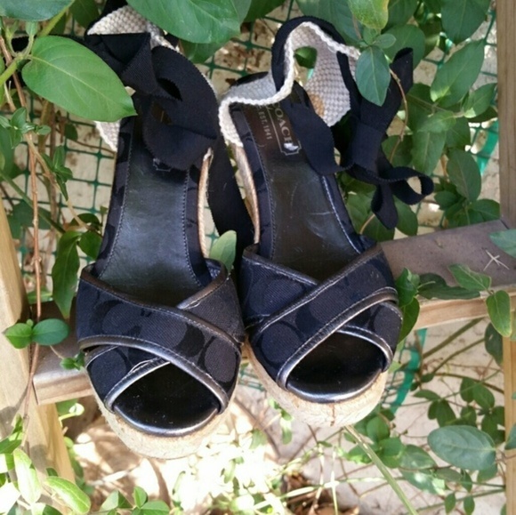 Coach Espadrille Lace Up Wedges - Picture 2 of 4